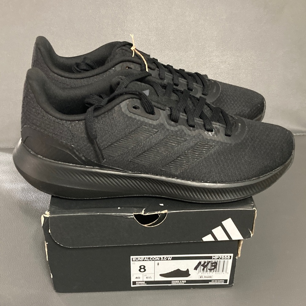Adidas Run Falcon 3.0 Triple Black Athletic Sneakers